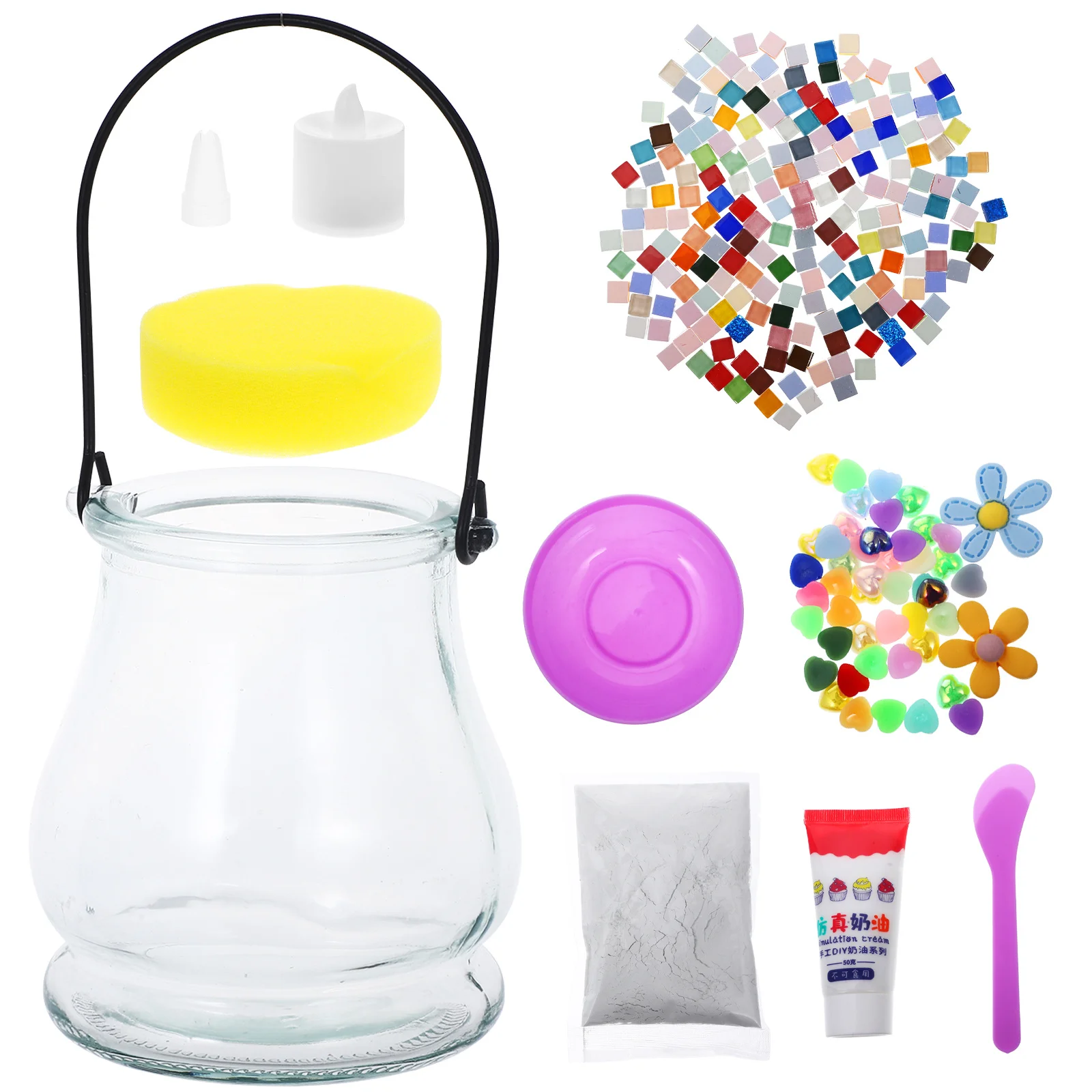 1 مجموعة حامل المواد كيت DIY بلاط الفسيفساء قطع الزجاج الملون لحامل اليدوية الحرف ديكور المنزل