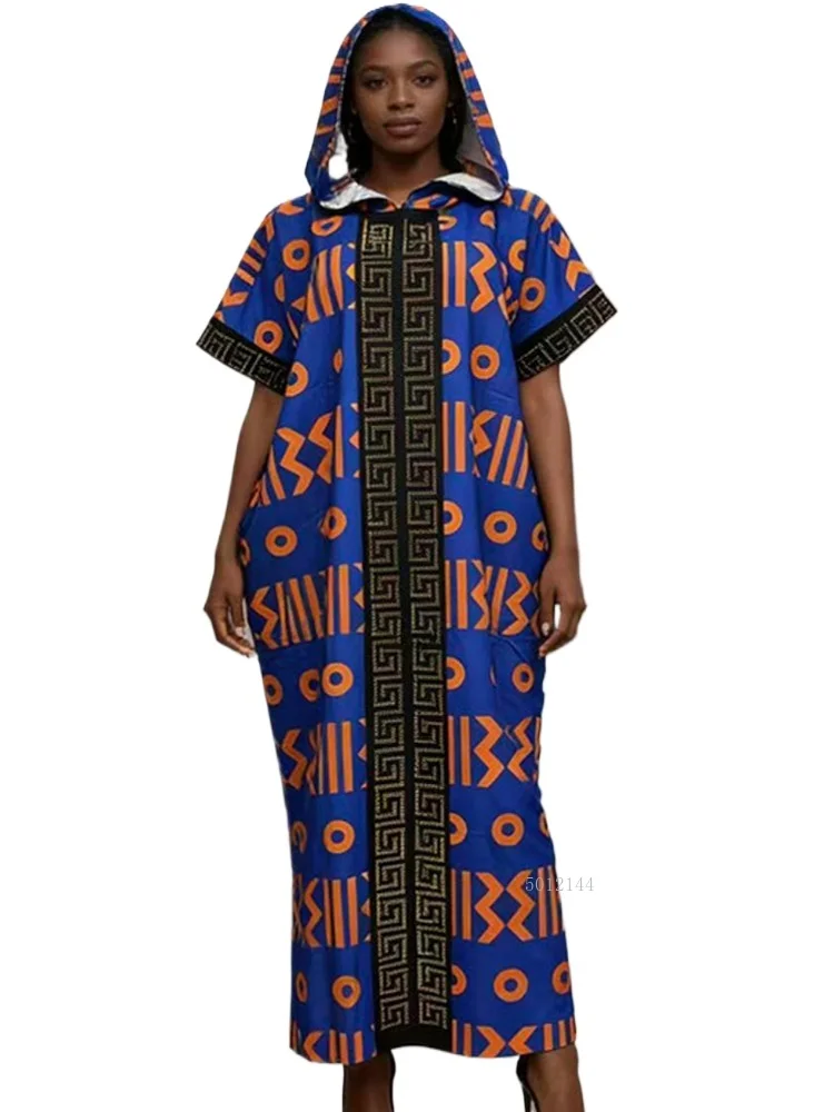 

2026, свободное платье большого размера в стиле ретро с принтом темперамента + платок, африканская женская одежда
