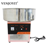 110v/220v Automatic Stainless Steel Cotton Candy Machine Commercial Candy Floss Maker for Parties Outdoor Activitise Home DIY
