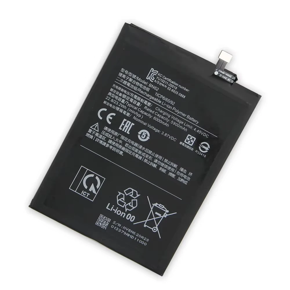 Production in 2024 Replacement Battery BN62 For Redmi Note9 4G version Redmi 9T Xiaomi POCO M3 Phone Battery 5900mAh With Tool