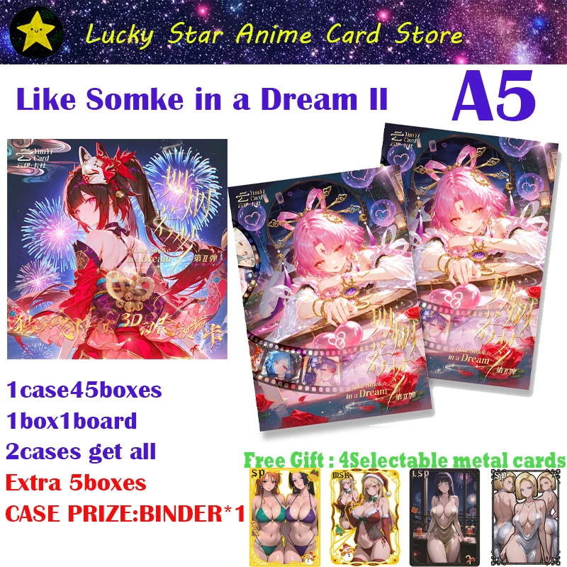 

2025 Newest Dream Like Smoke 2 A6 Size Board Goddess Collection Card Anime Board Doujin Booster Box Rare SSP LSP Card Toy Gifts