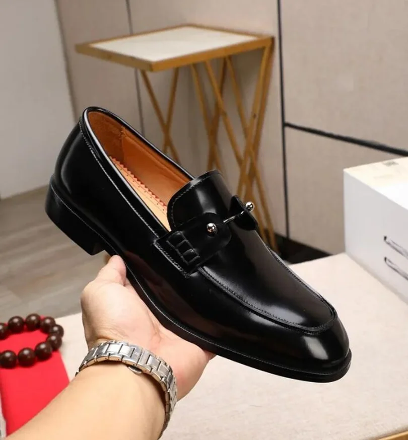 

Black Pure Leather Classic Men's Shoes Solid Color Oxford Business Office Dress Shoe for Gentleman Comfortable Wedding Party