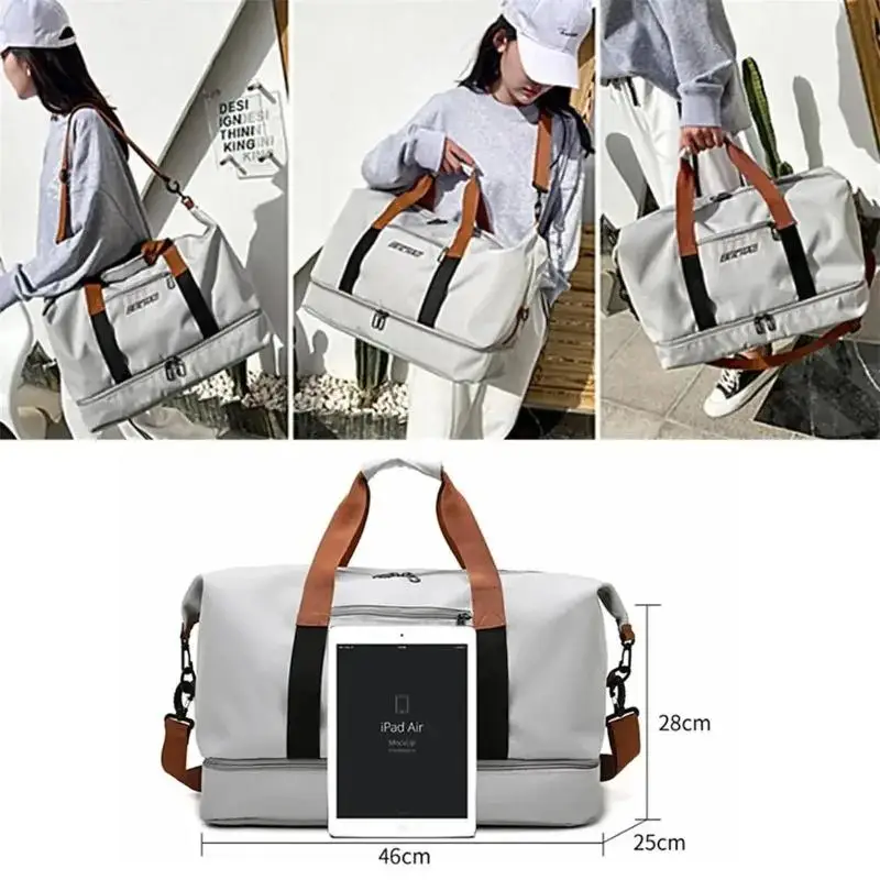 

New 20-35L Bag Women Men Sports Travel Waterproof Weekend Messenger Dry and Wet Style Duffle Carry on Luggage