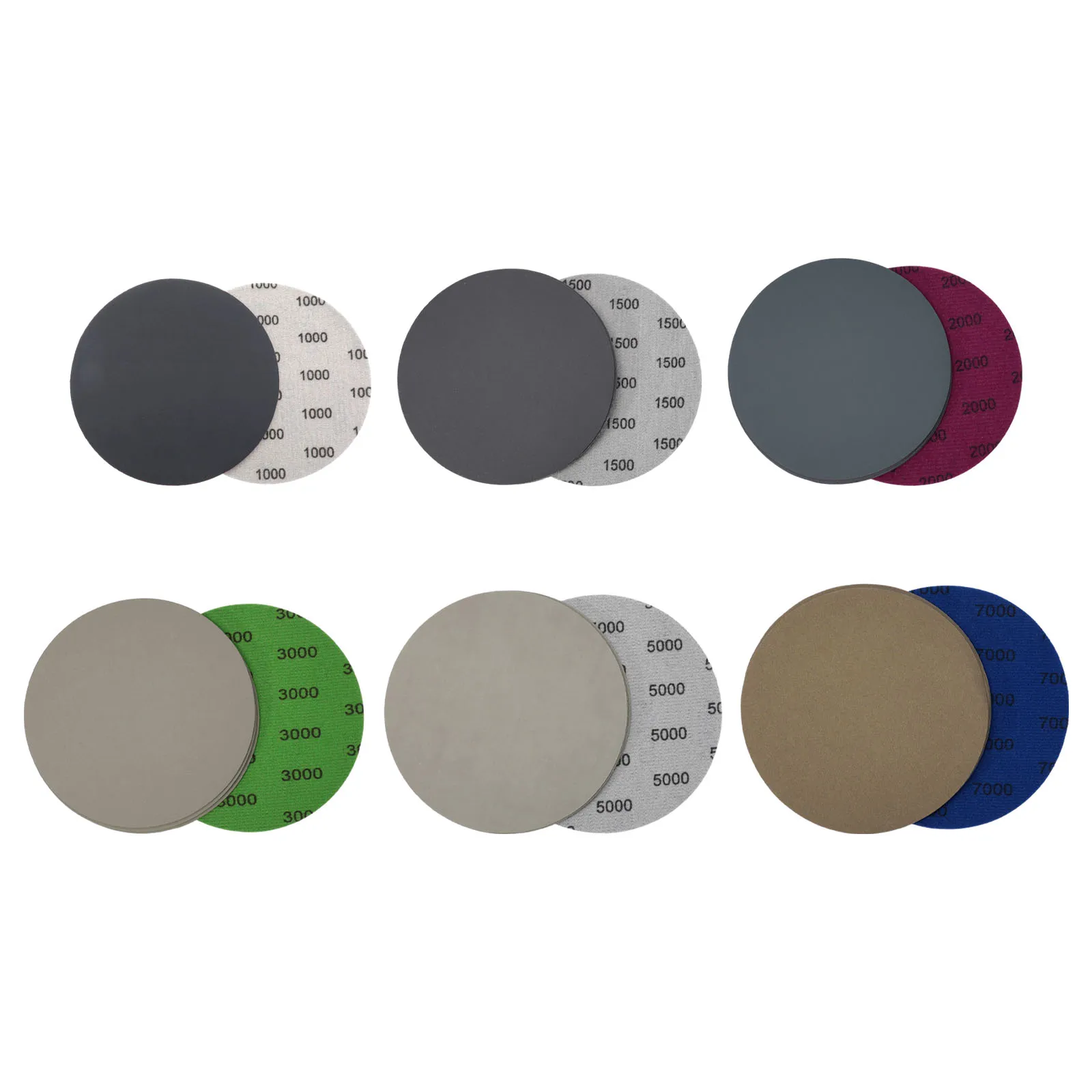 

30pcs 5 Inch 125mm Hook&Loop Wet/Dry 1000 1500 2000 3000 5000 7000 Sanding Discs Buffing Sheet Sandpaper 8 Hole Sander Polishing