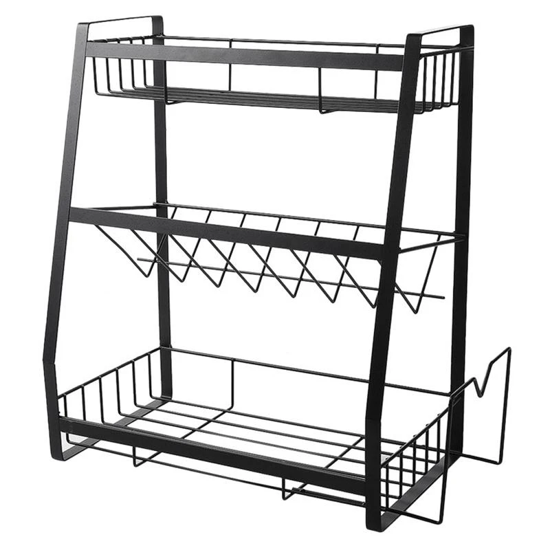 

Spice Rack Three-Layer Seasoning Rack Kitchenware Holder Table Top Organizer Spice Rack For Kitchen Cabinet