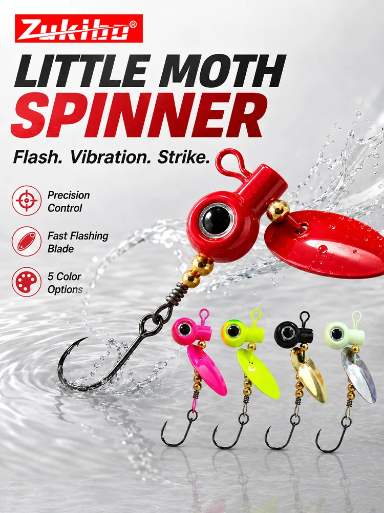 ZUKIBO Micro Spinner Löffelköder Slow Jig Moth Blade Köder Einzelhaken Lebensechter Forellen-, Barsch-, Bachköder in verschiedenen Ausführungen – Detail 8