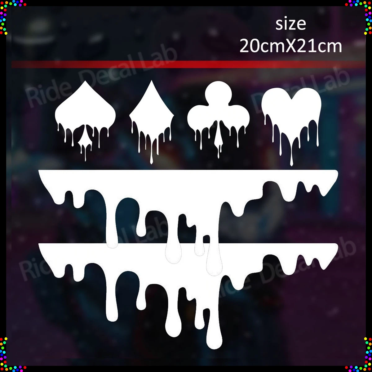 

Retro Playing Card Blood-Red Reflective Stickers Decorative Accessories for Car Windows, Trunks, and Motorcycle Side Panels