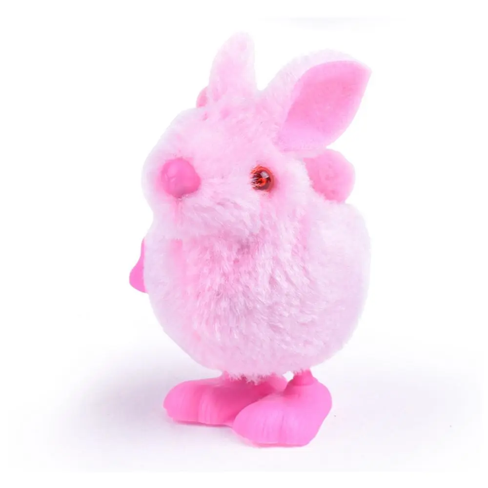 Plush Cartoon Clockwork Spring Kids Wind-up Classic Toys Hobbies Jumping Rabbit Model