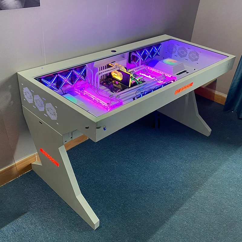 Computer chassis integrated table high-end desktop fully transparent large chassis cool sci-fi water-cooled e-sports table