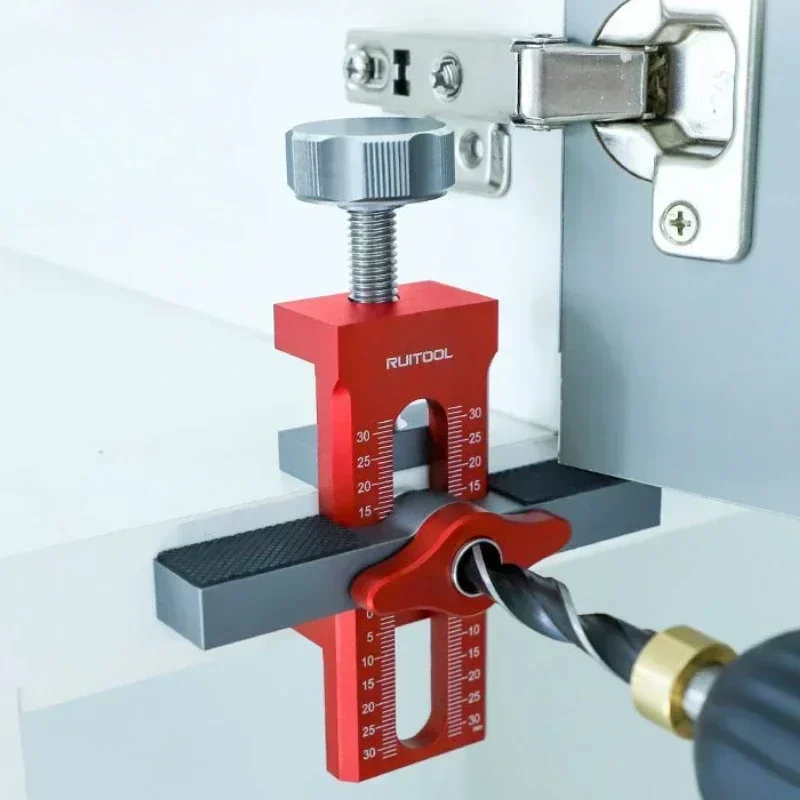 Aluminum Alloy Woodworking Jig Adjustable High-precision Anti Slip Gasket Carpenter Doweling Drilling Guide Locator Durable Tool