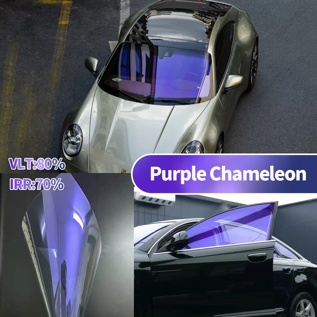 

Purple Chameleon Film High Definition Window Tint Film High Insulation Windshield Tint Chameleon Tint Film For Car Window