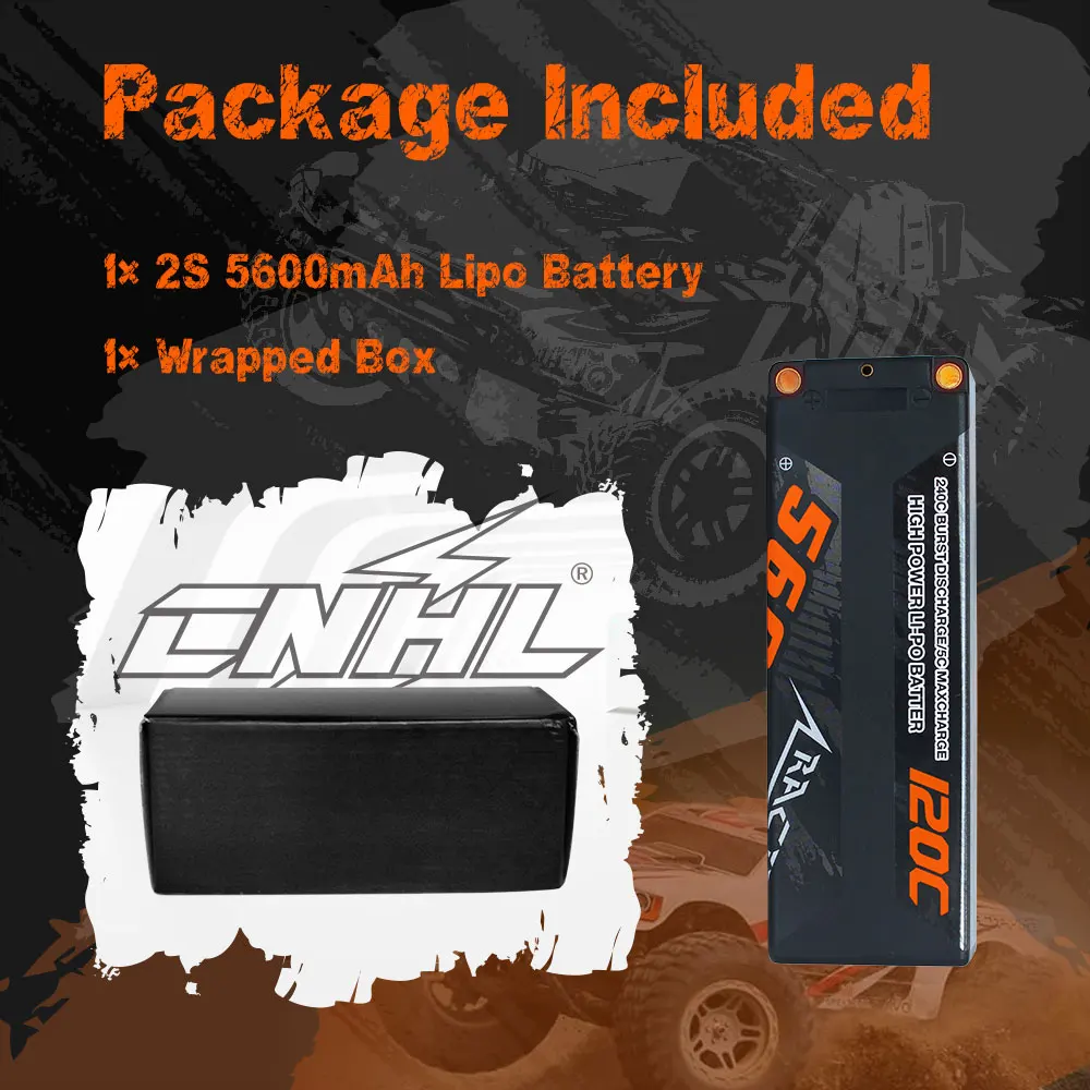 2pcs CNHL 2S 7.4V 5600mAh 6600mAh 8000mAh Lipo Battery 120C Hard Case With T EC5 Plug For RC Car Tank Boat Vehicle Truck Buggy