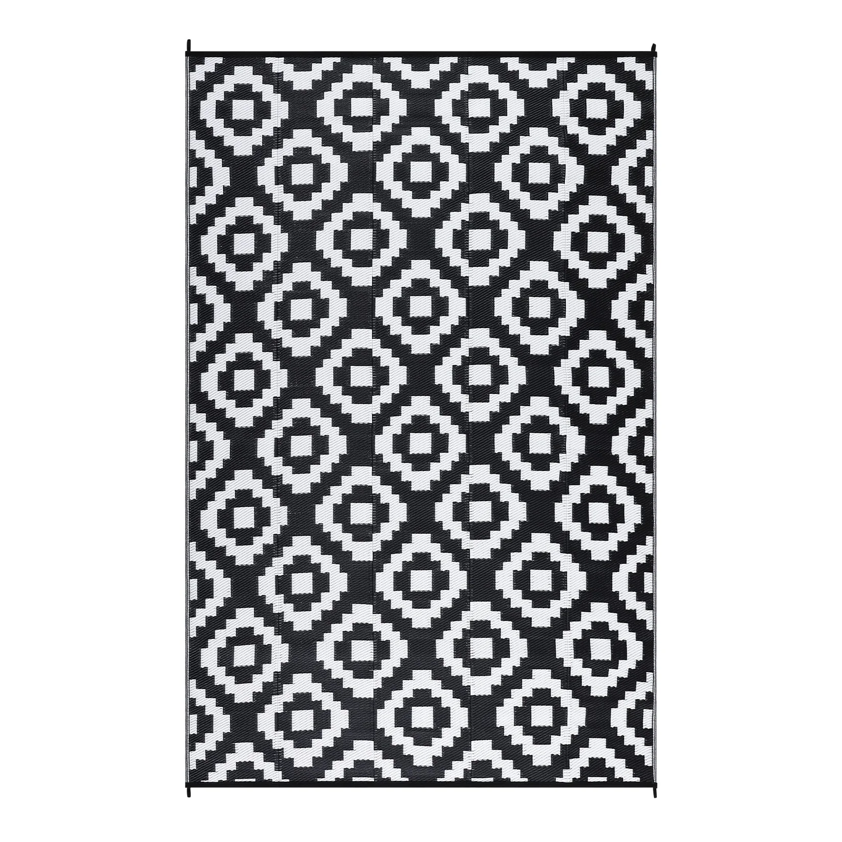 Outdoor Rug Plastic Straw Rug Modern Geometric Waterproof Rug Reversible Outdoor Floor for Patio Porch Backyard Picnic