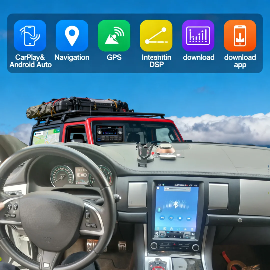 RHD 12.1 inch Screen Automotive Multimedia Android 14 For JAGUAR XF XFL 2004-2015 Carplay CAR GPS Navigation Stereo Radio Player