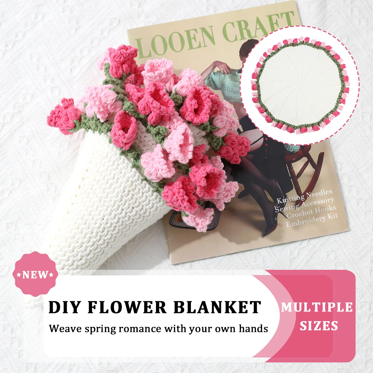 

100/80/60 см вязаное крючком букет роз ручной работы, одеяло, сделай сам, вязаная роза, упаковка материалов, домашний декор для мамы, подарки на день Святого Валентина