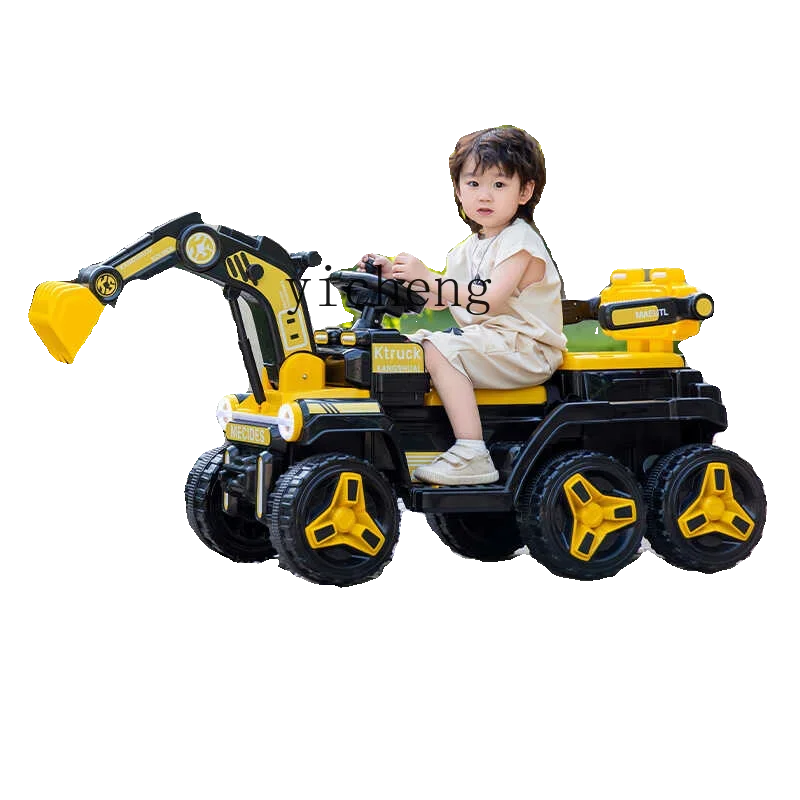 Children's Electric Excavator Remote Control Toy Car Large Excavation Engineering Vehicle Six-Wheel Four-Wheel Drive