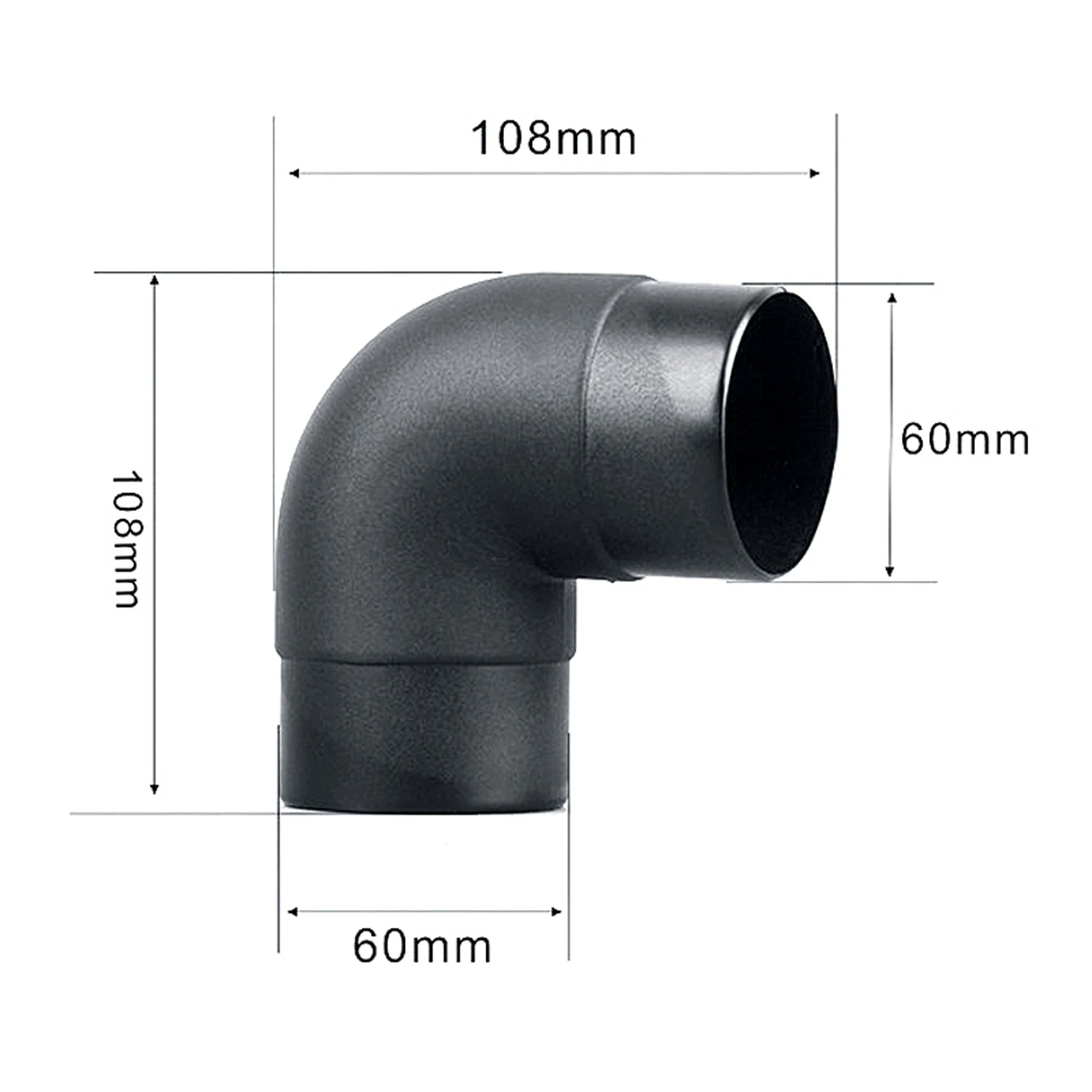 60mm Car Air Heater Ducting Pipe Outlet L Shape Elbow Bend Pipe Exhaust Connector for