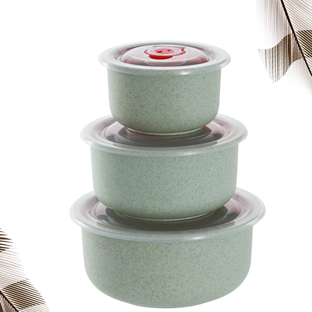 

3 Pcs Bowls Food Grade PP Material Food Storage Box Microwave Safe Eco Friendly Storage Box Blue Lightweight Lunchbox