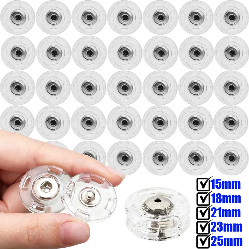80pcs Transparent Delicate Invisible Snap Button Fastener Round Snap Button Clasp Sweater Clothe Inner Dark Buckle Sewing Repair