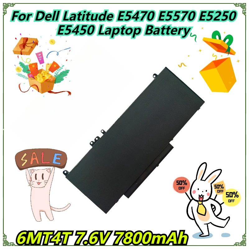 

6MT4T 7,6 В 7800 мАч для ноутбука Dell Latitude E5470 E5570 E5250 E5450