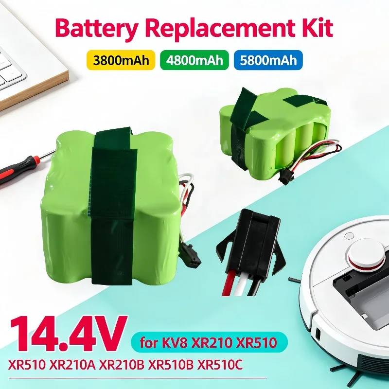 14.4V Ni‑MH SC Rechargeable Replacement Battery For KV8 XR210A XR210B XR510B XR510C Robot Vacuum