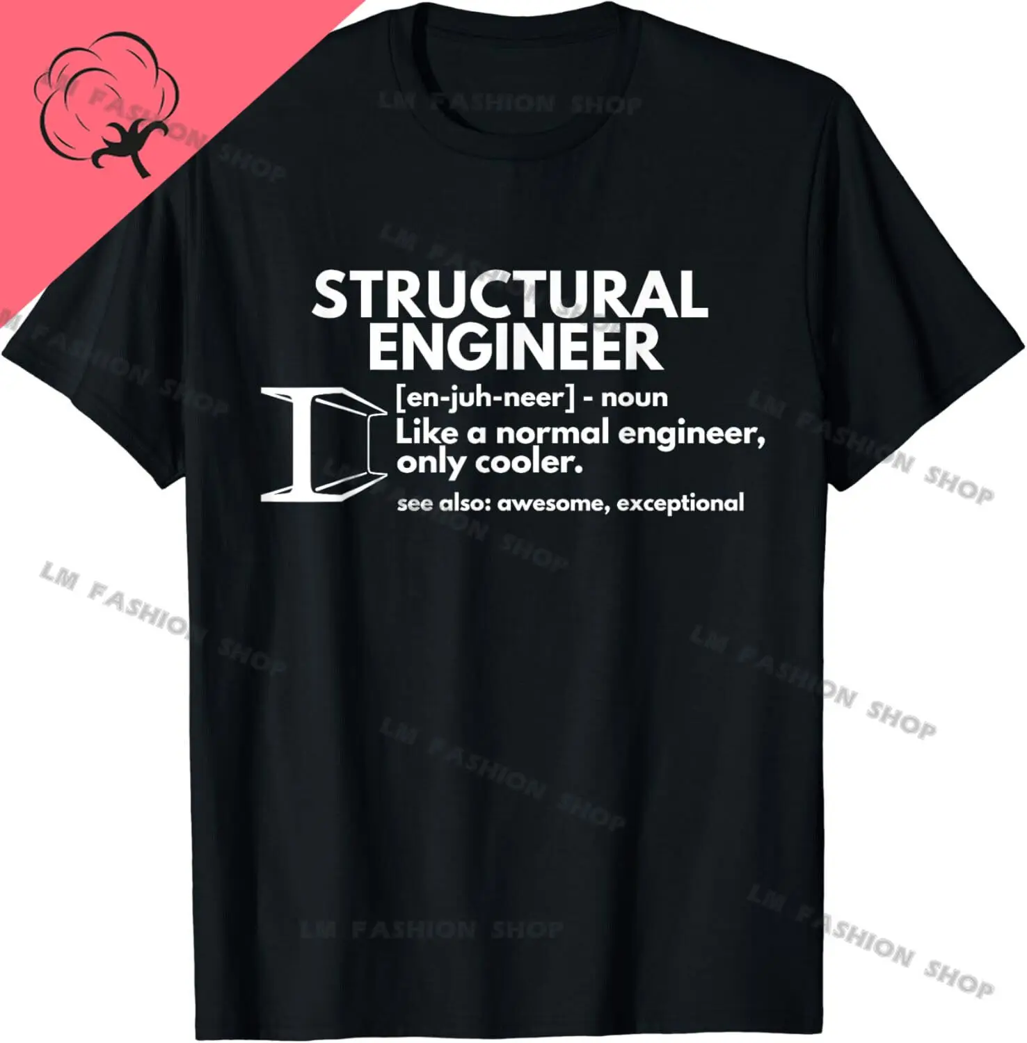 Structural Engineer Definition Graphic TShirts Men's Clothing Short Sleeve Tops Cotton Tees Women's Printed T-Shirt