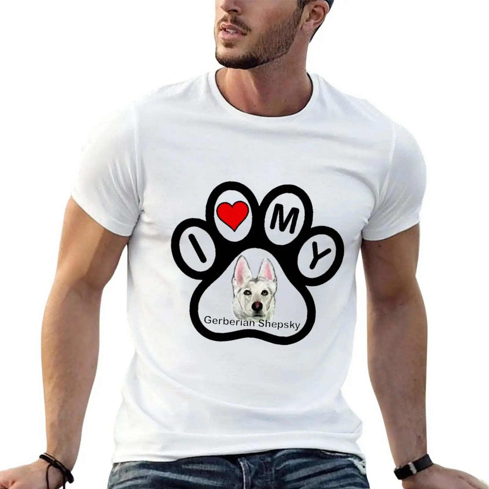 

I Love My Gerberian Shepsky! T-Shirt funny t shirts man t shirts for man pack cotton T-Shirt
