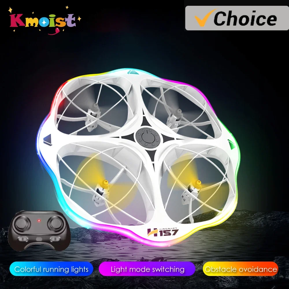 

2024 New H157 UFO LED Magic Light Gravity Sensing One Key Take-off Four Side Obstacle Avoidance Mini Remote Control Aircraft Toy