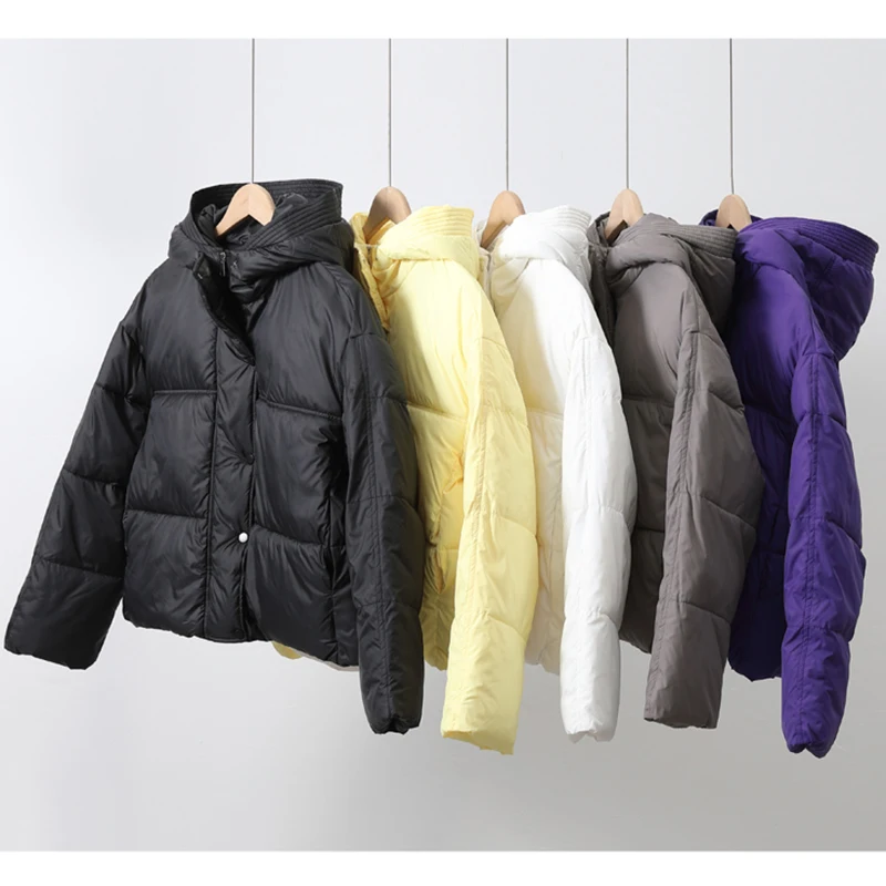 Fashion New Black Winter Coat Casual Women Parkas Clothes Hooded Stylish Autumn Jacket Female Outerwear Short Overcoat 2023 New