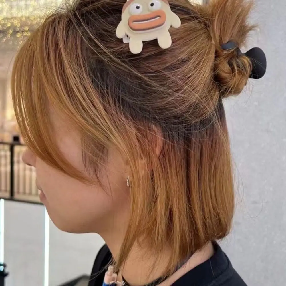 Malha Cartoon Doll Duckbill grampo de cabelo para meninas, pelúcia Headwear, estilo coreano Furry Hairpin, Hairpin engraçado dos desenhos animados, novo