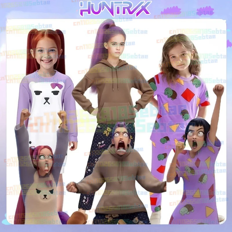 

Anime KPop Cosplay Hunters Rumi Zoey Mira Costume Cute Children Pajamas Sleepwear Role Play Outfit for Girls Halloween Party