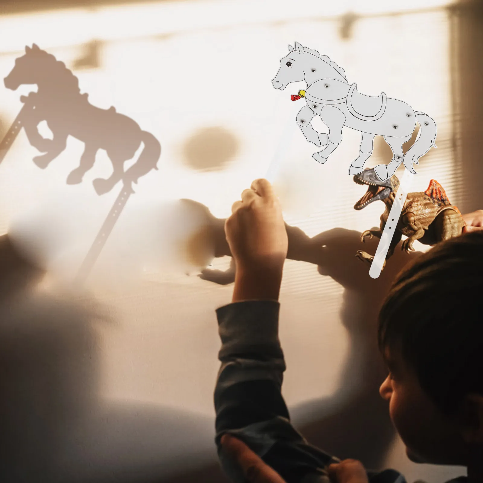 4Pcs Chinese Horse Shadow Puppets DIY Craft Kit for Animation Shows Cultural Enrichment Creative Freedom Vibrant Wall Decor