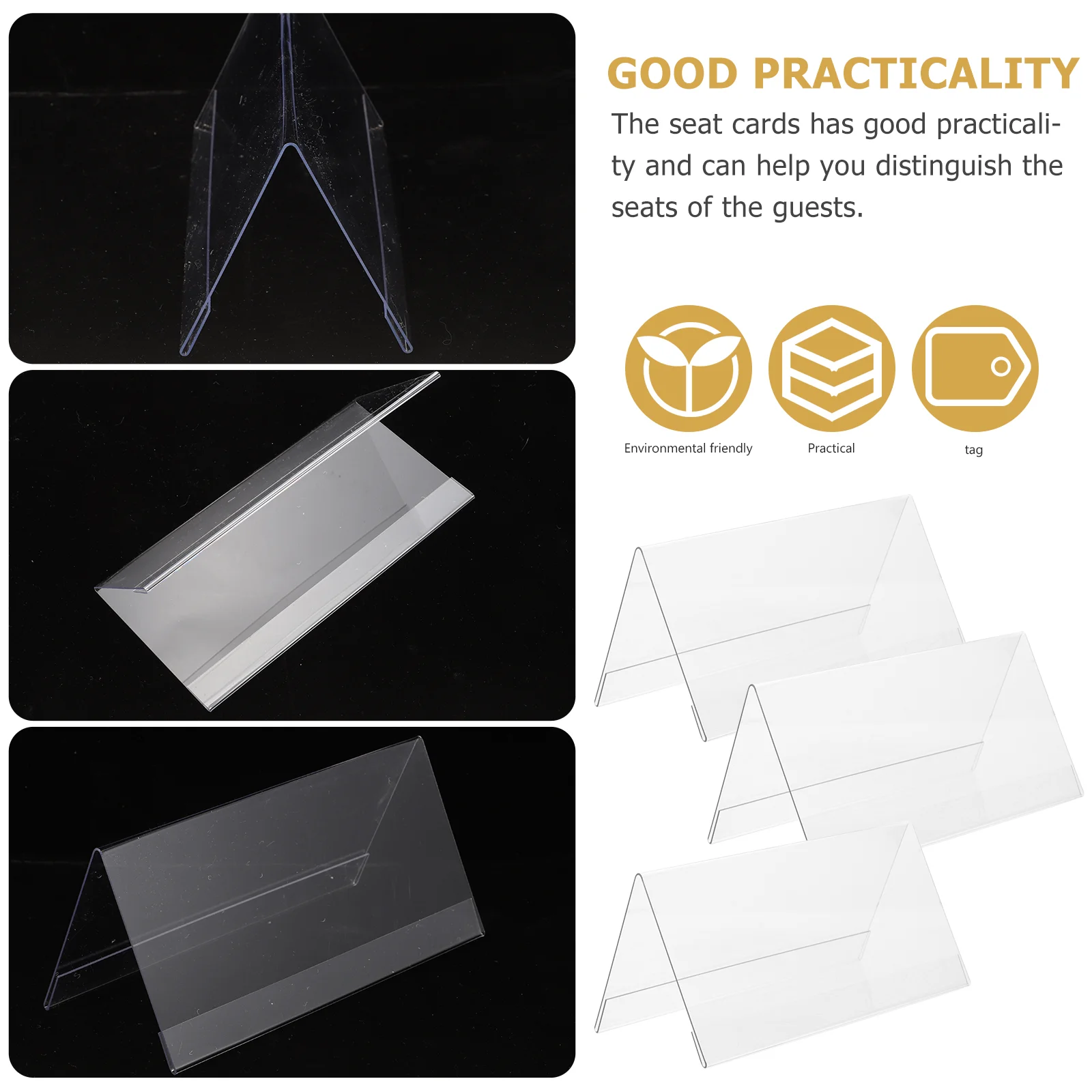 5 Pcs Clear Display Stand Signs Conference Board Acrylic Seating Blank Table Desk Shoe Rack Name Plate Office