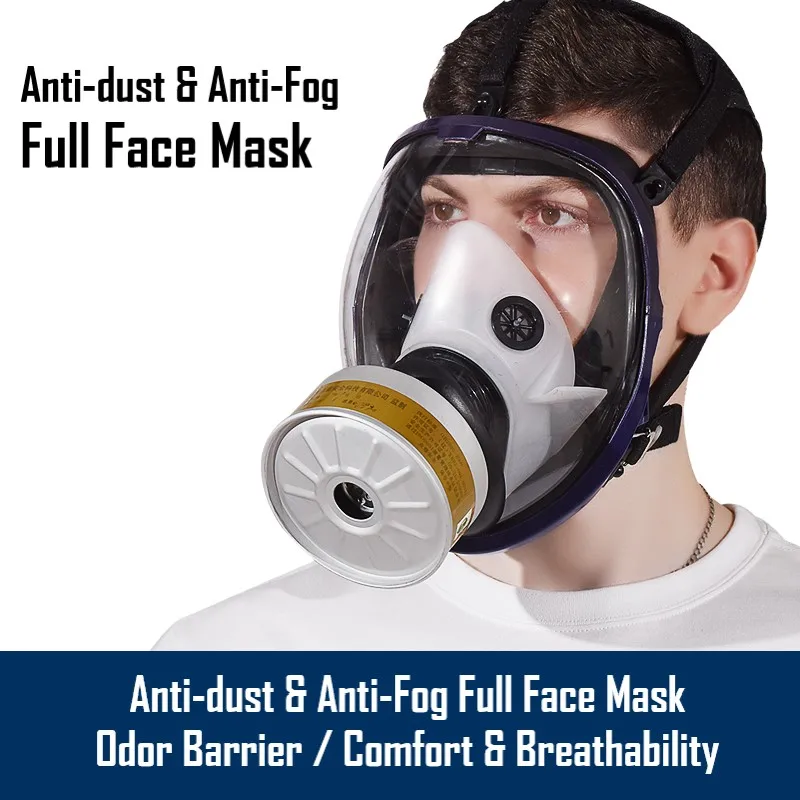 

Antiseptic Mask Anti-Smoke Spherical Full Cover Fire Spray Respirator Fits the Face Highly Efficient Anti-Mist Coating Lens