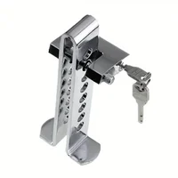 Heavy Duty Adjustable Brake Pedal Lock - 8-Hole Anti-Theft Security System with 2 Keys for Universal Car, Truck, SUV Protection