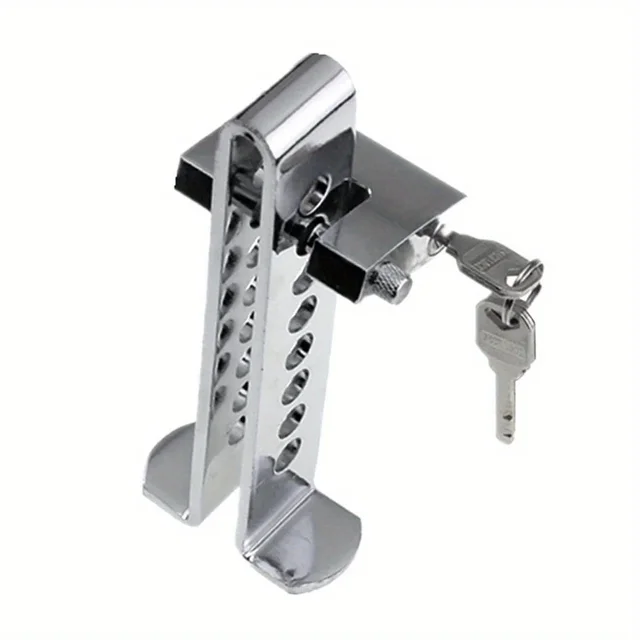 Heavy Duty Adjustable Brake Pedal Lock - 8-Hole Anti-Theft Security System with 2 Keys for Universal Car, Truck, SUV Protection Heavy Duty Adjustable Brake Pedal Lock - 8-Hole Anti-Theft Security System with 2 Keys for Universal Car, Truck, SUV Protection