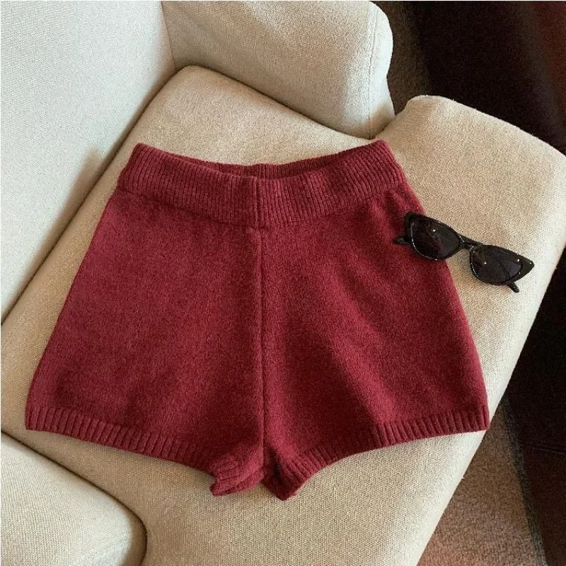 Women's Knitted Shorts A-Line Spring Shorts for Women Fashion Bodycon Short Pants Outerwear Casual Butt Lift Slimming Mini Pants