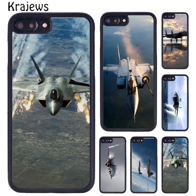 Krajews Jet Fighting Aircraft Plane Phone Case For iPhone 16 15 14 XR XS 11 12 mini 13 Pro MAX Plus cover coque