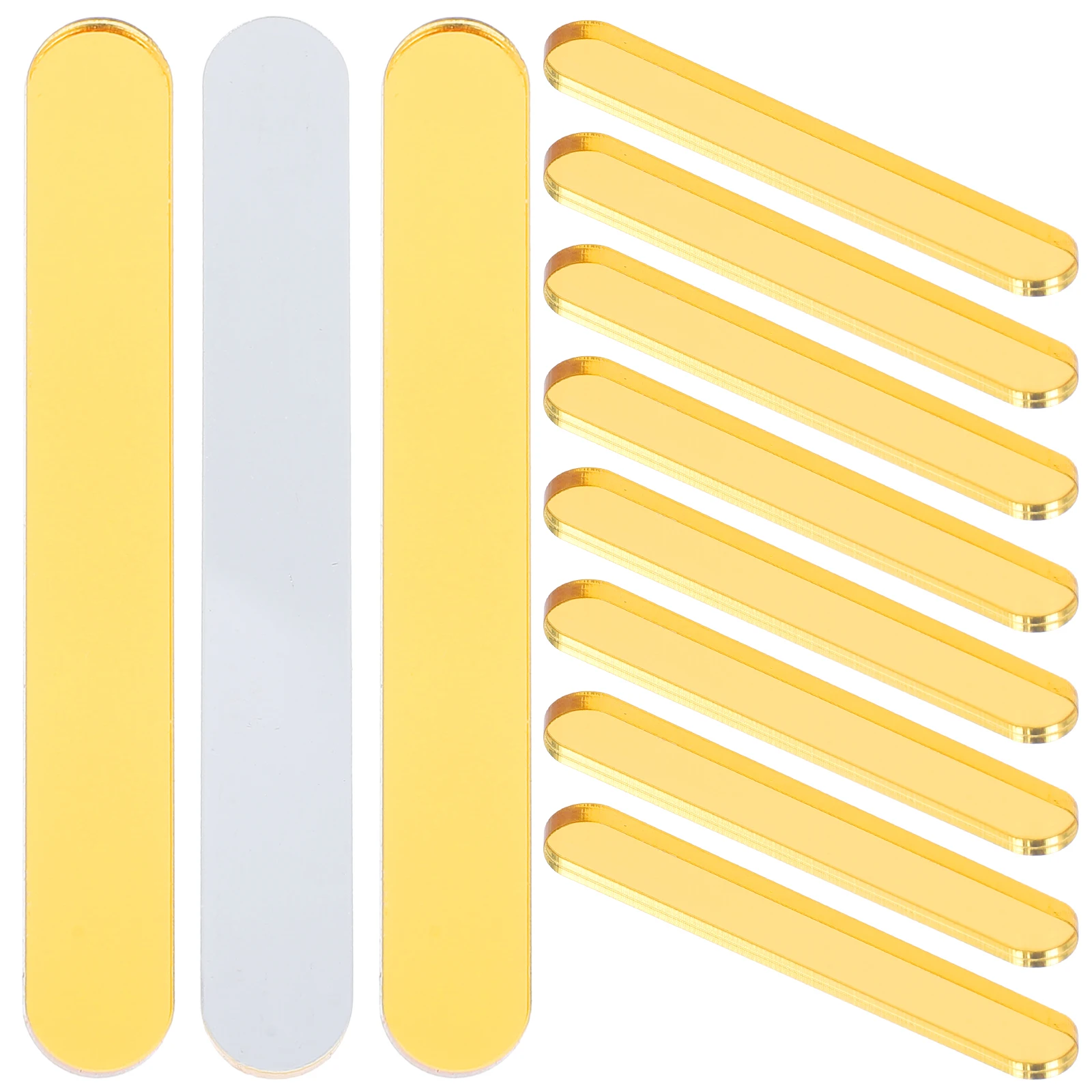 

30pcs Golden Acrylic Popsicle Sticks DIY Crafts Smooth Edges Wear Resistance Easy Clean Portable Creative Ice Cream Making