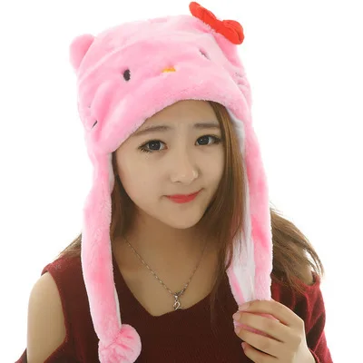 Plüsch Spaß Tierhüte One Size Cap Polyester mit Fleece Futter für Männer Frauen Teenager Junge Mädchen Mützen warm und süß – Detail 13