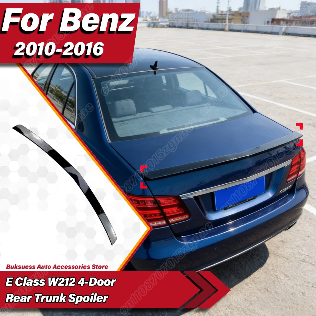 

Для Mercedes Bens W212 E Class AMG Style 4-дверный 2010 2011 2012 2013 2014 2015 2016 автомобильный спойлер заднего багажника, сплиттер крыла, комплект кузова