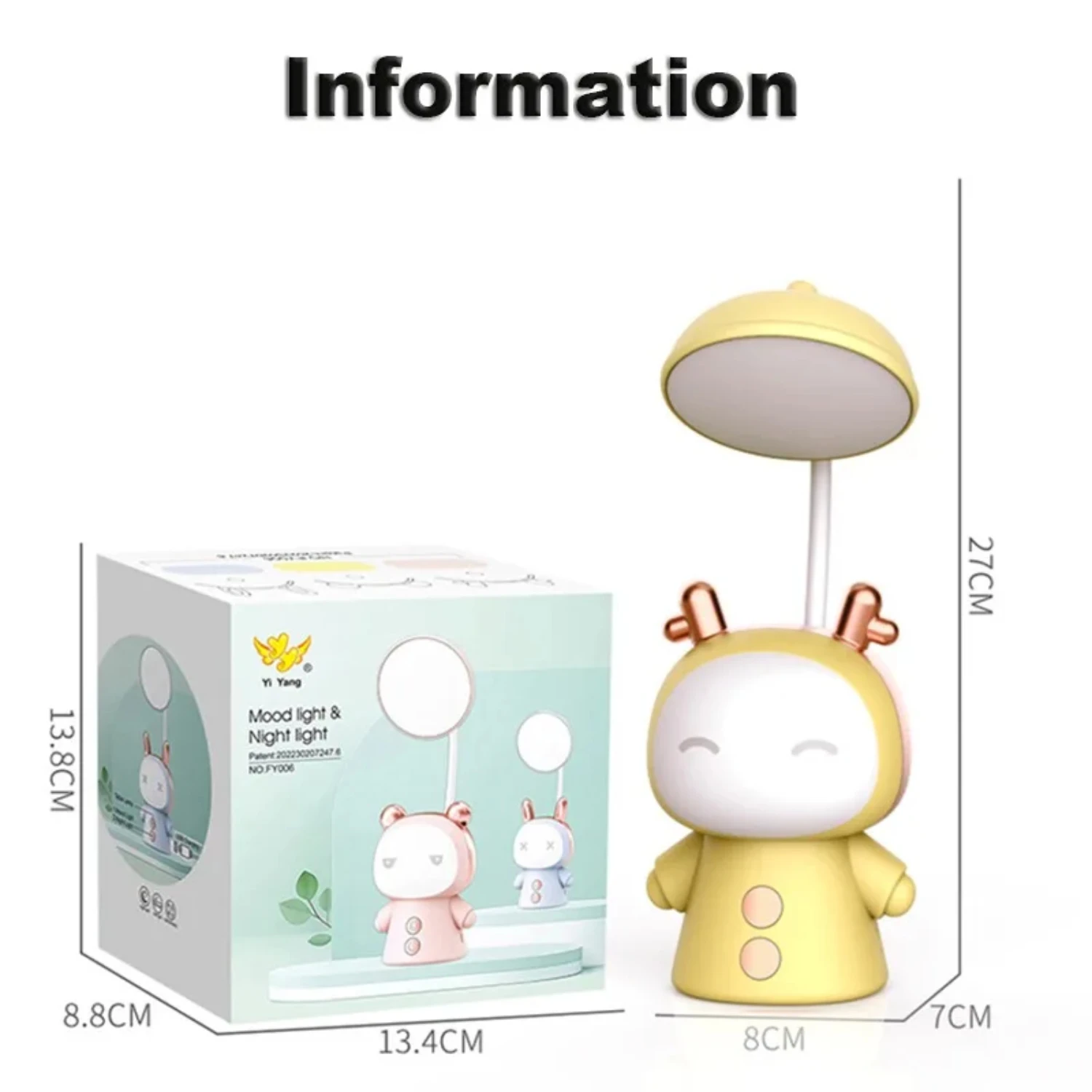 New Cute Cartoon Doll USB Recharge Battery Led Table Night Light Child Eye Protection Desk Lamp Learning Desk Lamp