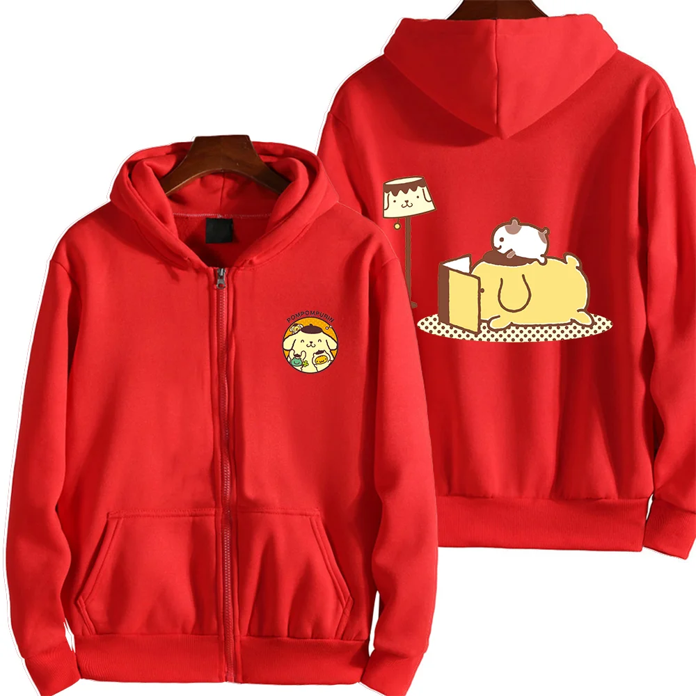 Sanrio Purin Men Women Hoodies Casual Hip Hop Streetwear Long Sleeves Sweatshirts Boys Girls Autumn Tops Coats Sanrio Keroppi