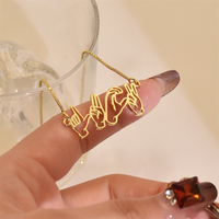 Custom Sign Language Necklace Personalized Name Jewelry Stainless Steel ASL FingerSpelling Necklaces Birthday Christmas Gift