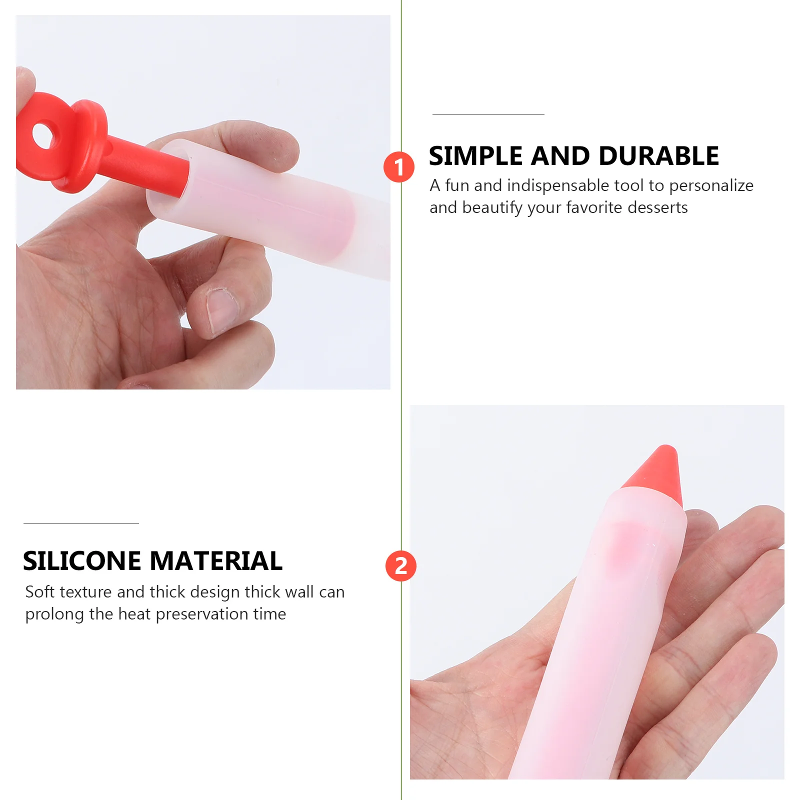 

Red Silicone Piping Pen Cake Decorating Tool Easy to Use Clean Chocolate Writing Fondant Sugar Paste DIY Baking Accessories