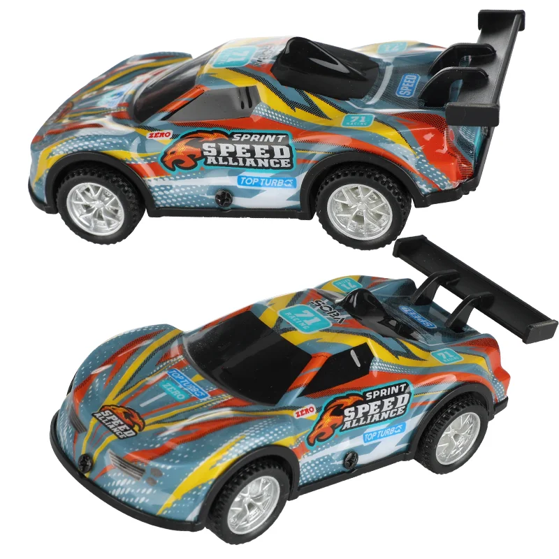 Coche con ranura analógica, escala 1 43 1/43, conjunto con circuito eléctrico ligero, pista de carreras de evolución, accesorios para coches de juguete