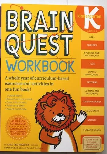 Brain Quest workbook English version of the intellectual development card books questions and answers card smart Child kids