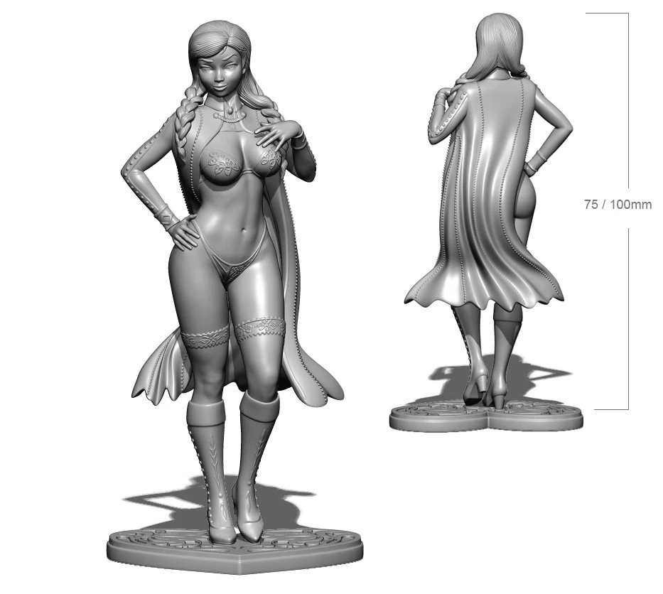 1/24 75mm 1/18 100mm Resin Model Prettry Loverly Girl 3D Printing Figure Unpaint No Color RW-153