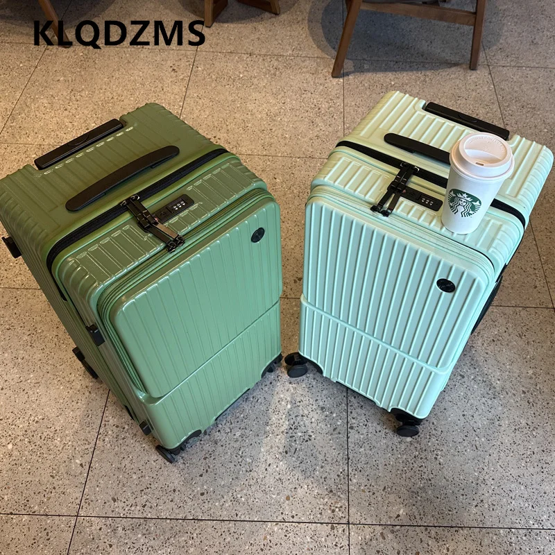 

KLQDZMS ABS+PC Suitcase Front Opening Boarding Box Large Capacity Trolley Case 20"24"26"28"30 Inch Carry-on Travel Luggage