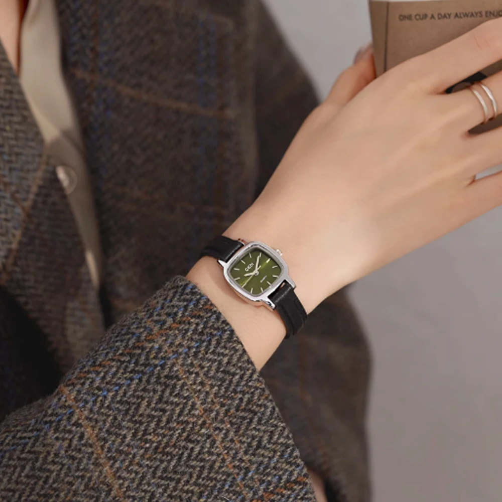 Fashion style minimalist luxury retro square with quartz women's watch for women‘s girl party gift jewlry wholesale
